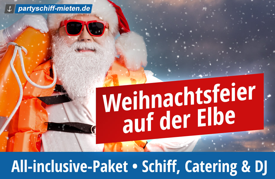 Mieten Sie ein Partyschiff in Hamburg - optimal für eine Weihnachtsfeier