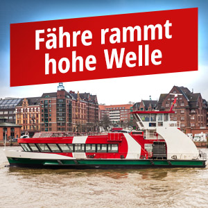 Hamburg: Fähre kracht in Welle, Scheibe zerspringt